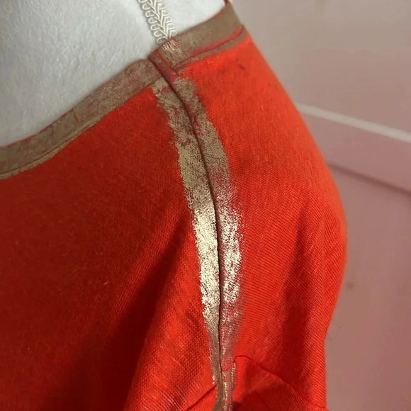 Michael Michael Kors Orange and Gold T-Shirt - Size M - Picture 4 of 8
